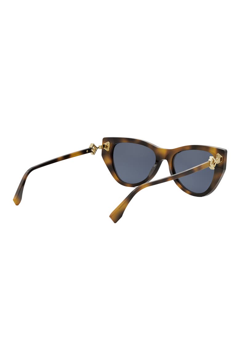 'Fendi Diamonds 54mm Cat Eye Sunglasses, Alternate, color, BLONDE HAVANA / BLUE