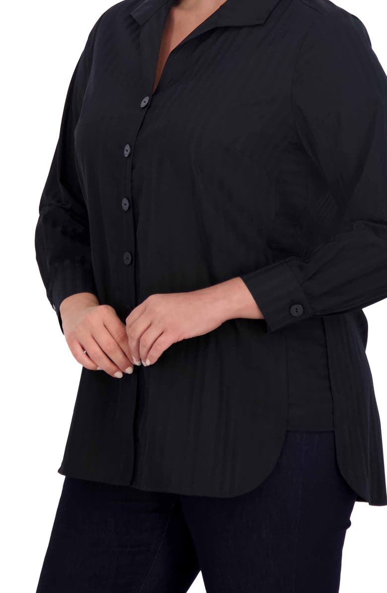 Foxcroft Pandora Stripe Cotton Blend Button-Up Shirt, Alternate, color, 