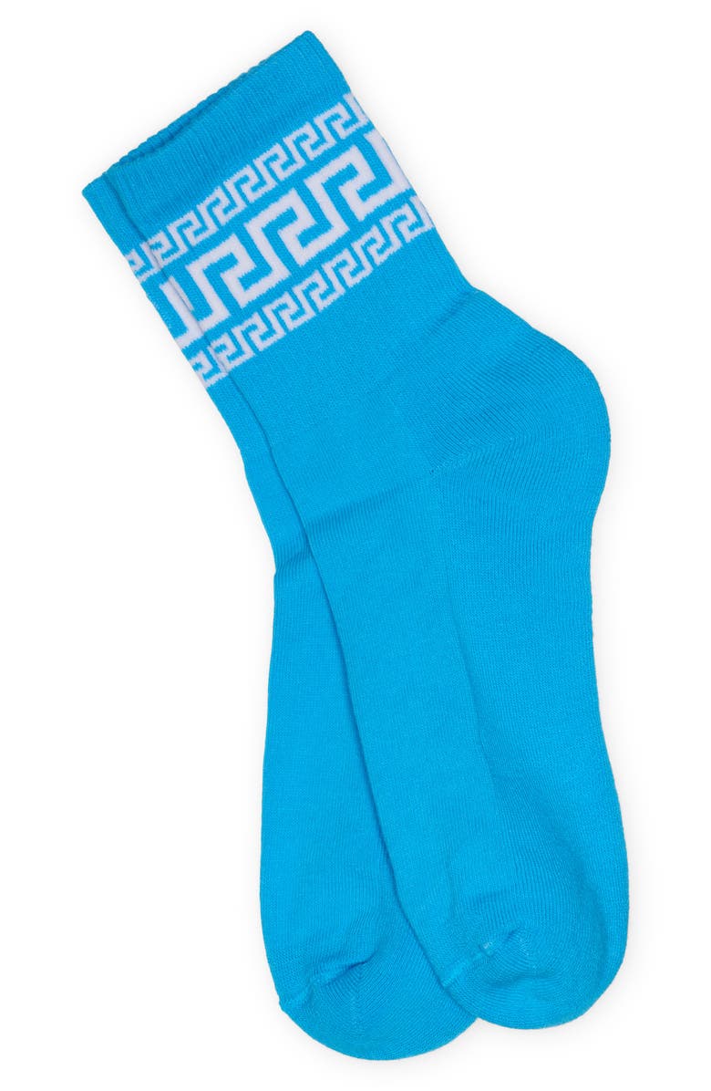 Versace Greca Logo Socks, Main, color,