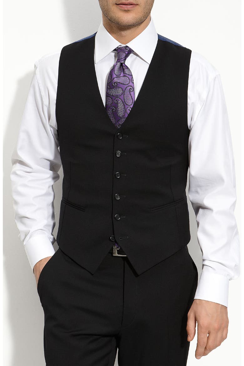 Wool Front Vest, Alternate, color, BLACK SOLID