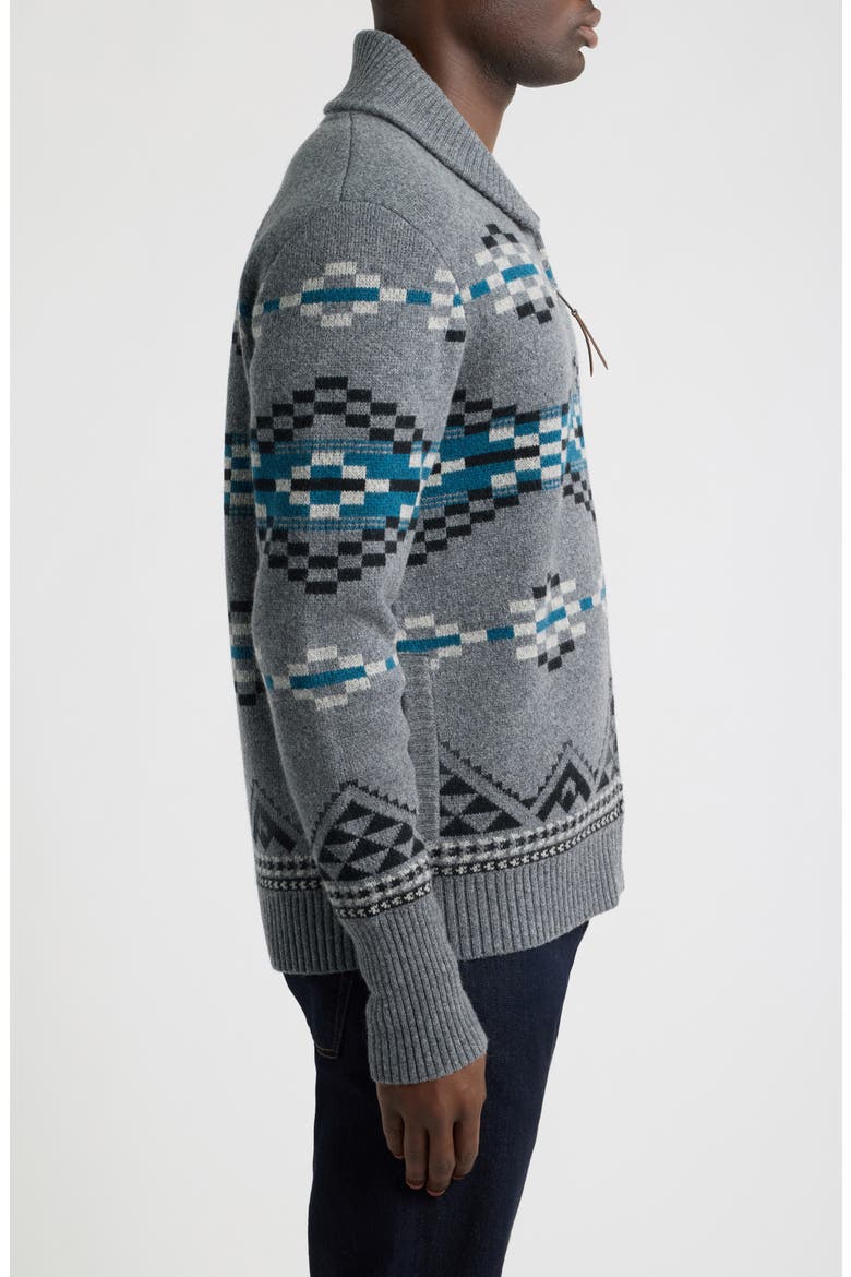 Lost Trail Lambswool Zip Cardigan, Alternate, color, LOST TRAIL CHARCOAL