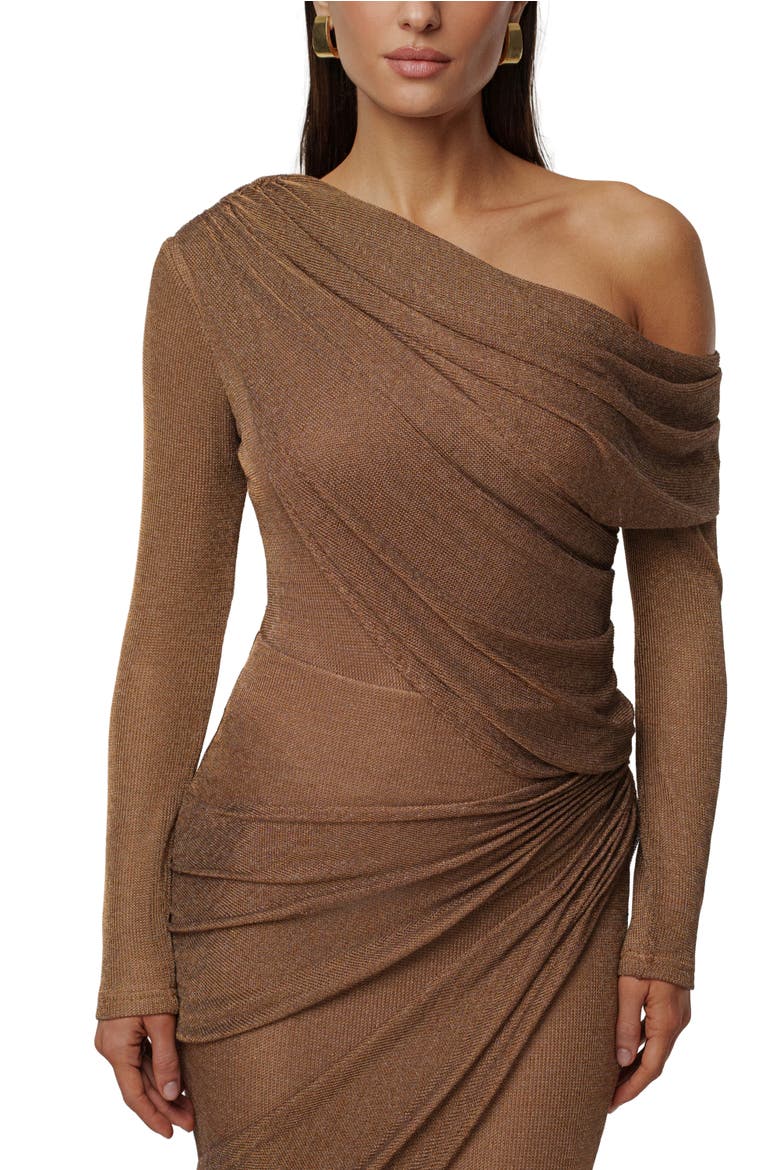 Opulent Metallic Bodysuit, Alternate, color, Bronze