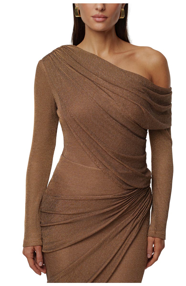 JLUXLABEL Opulent Metallic Bodysuit, Main, color, Bronze