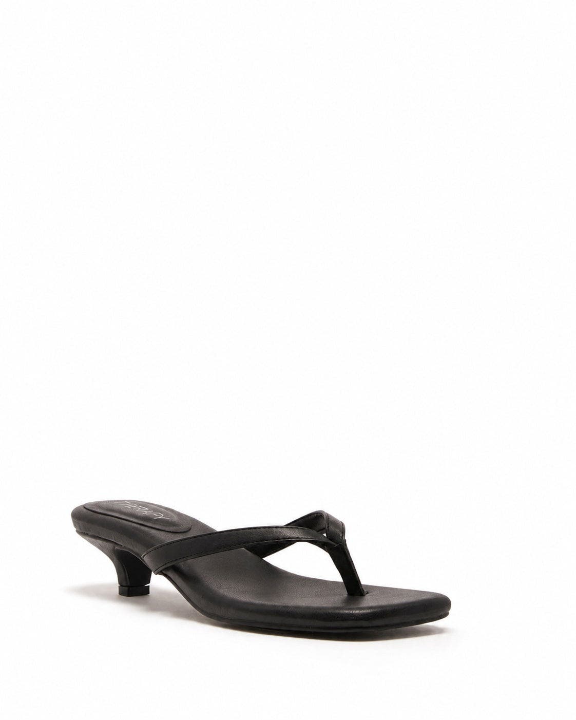 HEATWAVE Square Toe Thong Heel, Main, color, Black Smooth Pu