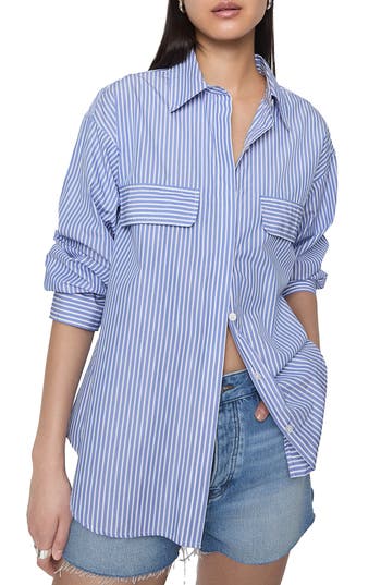 Rebecca Minkoff Skylar Stripe Poplin Button-up Shirt In Multi