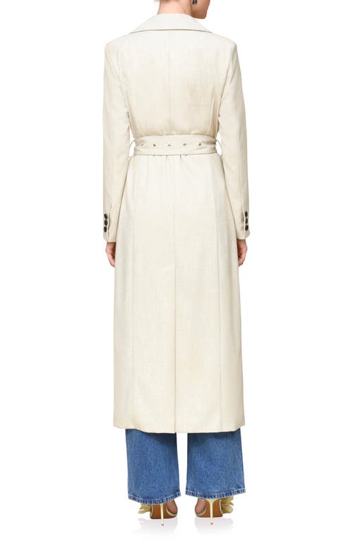 Avec Les Filles Cutaway Belted Coat In Melange Bone