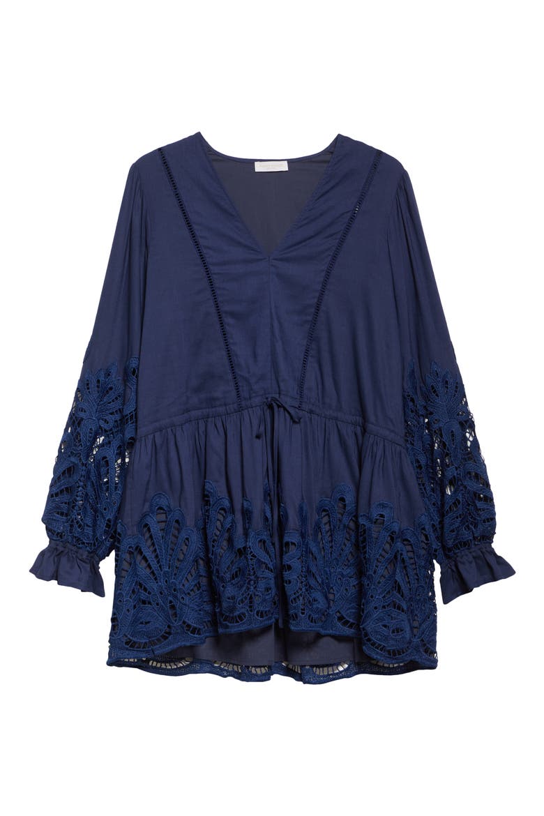 Ingrid Long Sleeve Dress, Alternate, color, SPRING NAVY EYELET