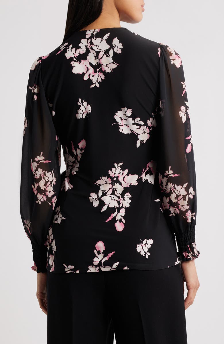 Anne Klein Print Wrap Top, Alternate, color, 