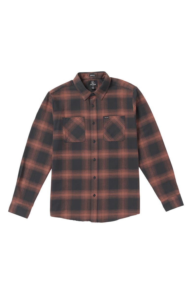 Volcom Netastone Classic Fit Plaid Cotton Flannel Button-Up Shirt, Alternate, color,
