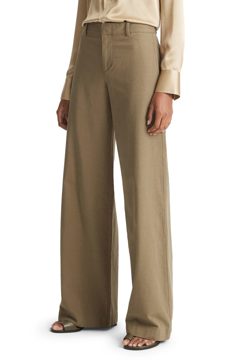 Vince Cotton Wide Leg Pants, Alternate, color, Artichoke