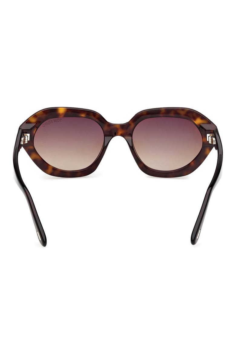 Meryl 53mm Gradient Geometric Sunglasses, Alternate, color, DARK HAVANA / BROWN
