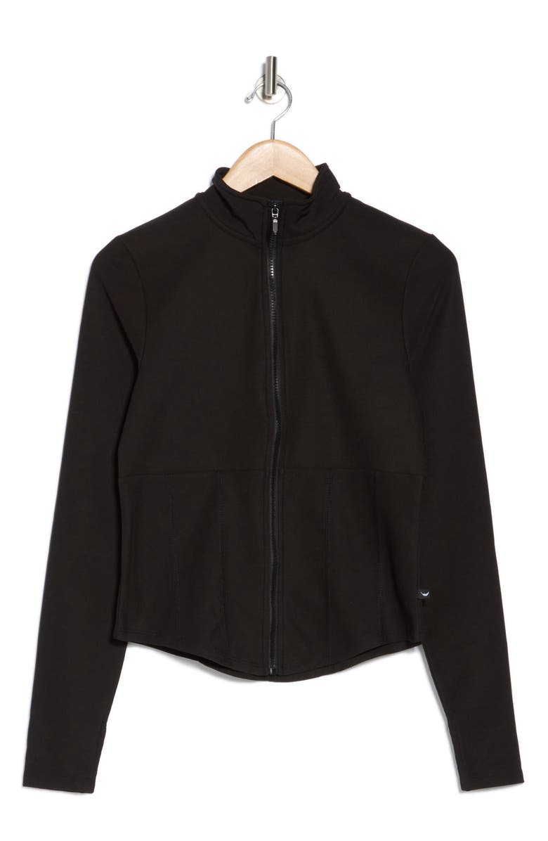 Jessica Simpson Mixed Media Crop Jacket, Alternate, color, 