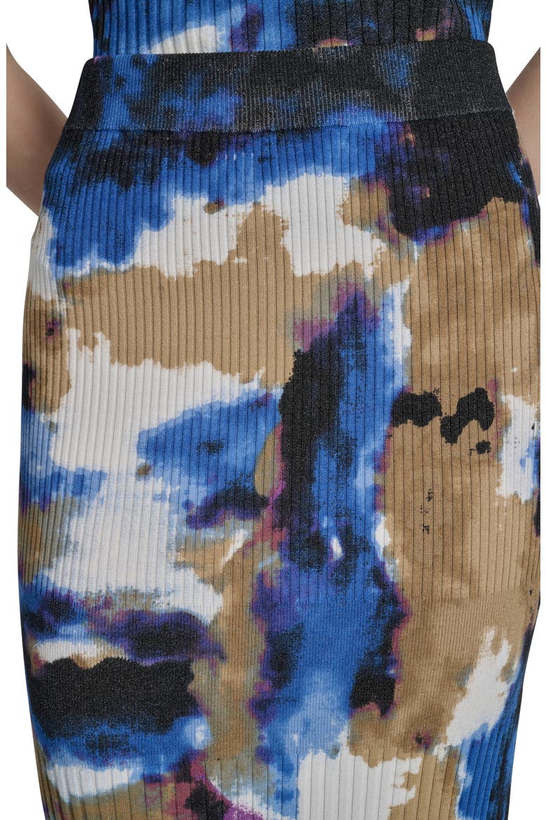 Print Rib Sweater Midi Skirt, Alternate, color, CLOUDED NINE