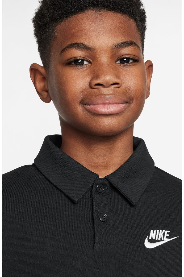 Kids' Cotton Polo, Alternate, color, BLACK/ BLACK/ WHITE