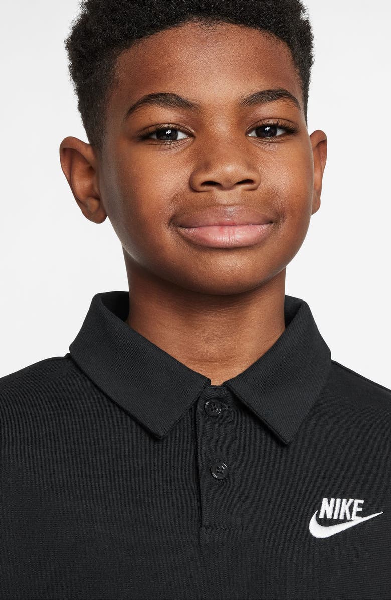 Nike Kids' Cotton Polo, Alternate, color, Black/ Black/ White