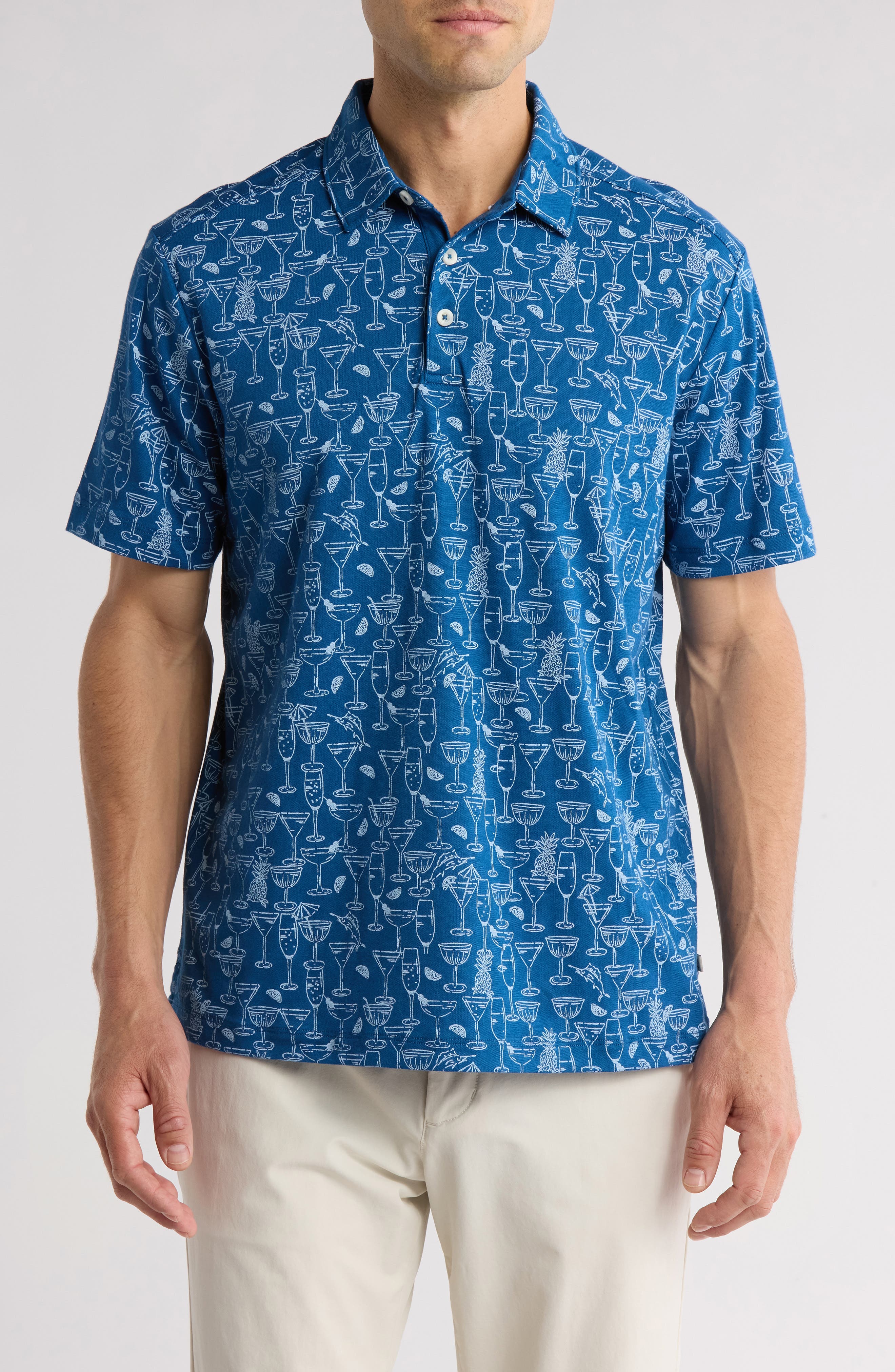 Tommy Bahama Marlin Cocktails Cotton Blend Polo