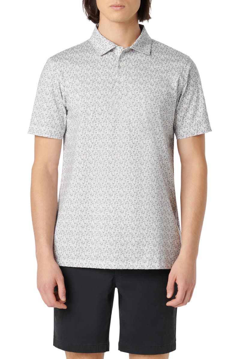 Bugatchi Victor OoohCotton<sup>®</sup> Wine Print Polo, Main, color,