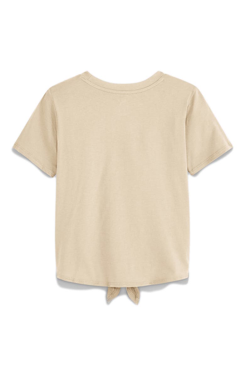 Kids' Embroidered Tie Hem T-Shirt, Alternate, color, ALPINE SNOW