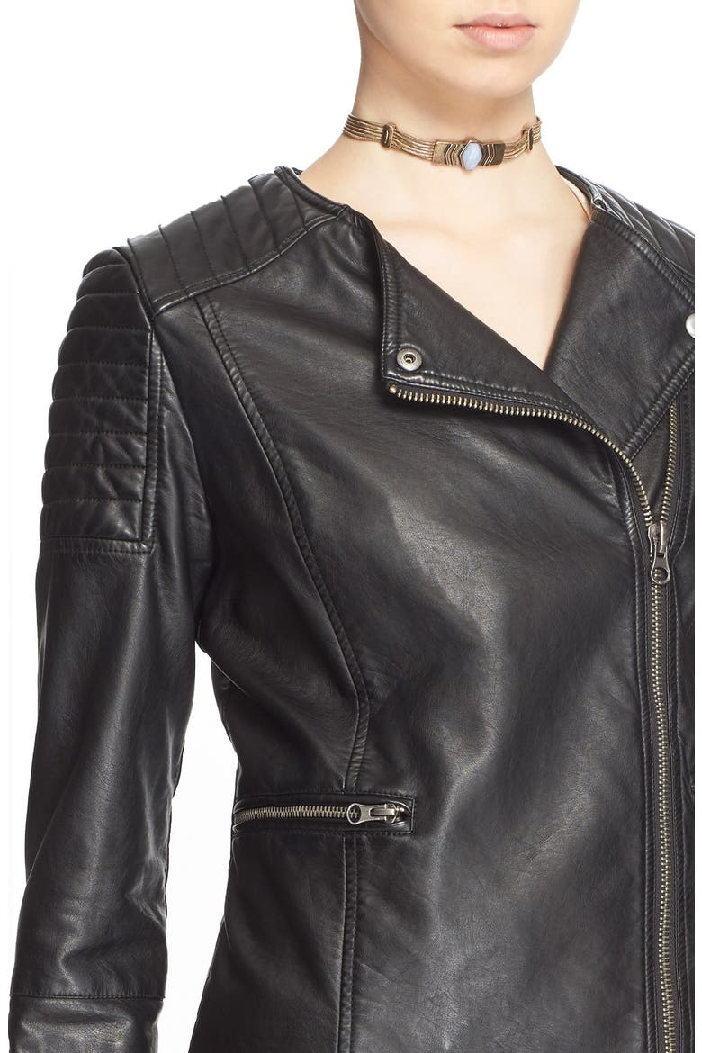 'Exclusive' Faux Leather Jacket, Alternate, color, BLACK
