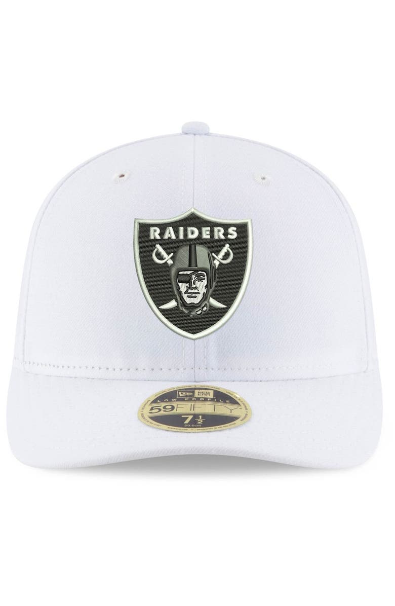 New Era Men's New Era White Las Vegas Raiders Team Logo Omaha Low Profile 59FIFTY Fitted Hat, Alternate, color,