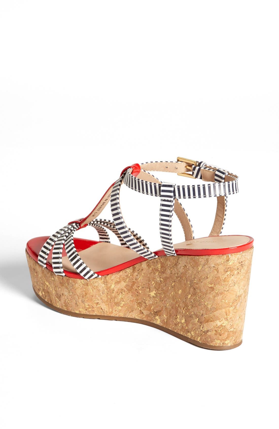 'tropez' wedge platform sandal, Alternate, color, NAVY CREAM STRIPE/ MARASCHINO