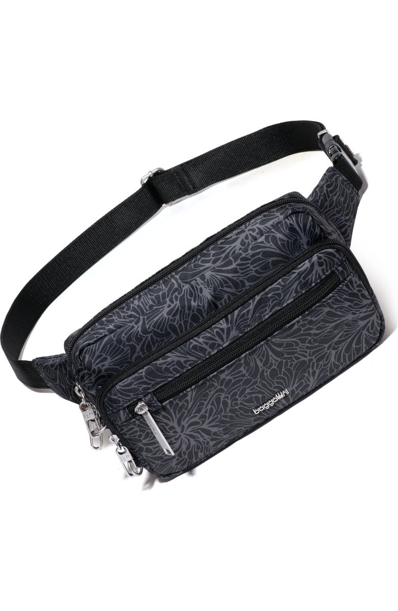BAGGALLINI Securtex Anti-Theft Belt Bag Sling, Main, color, Midnight Blossom