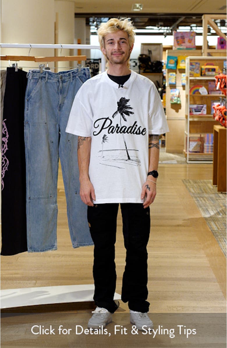 Paradise Palm Cotton Graphic T-Shirt, sales video thumbnail