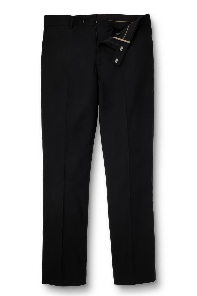 Slim Fit Natural Stretch Twill Suit Pants, Alternate, color, BLACK