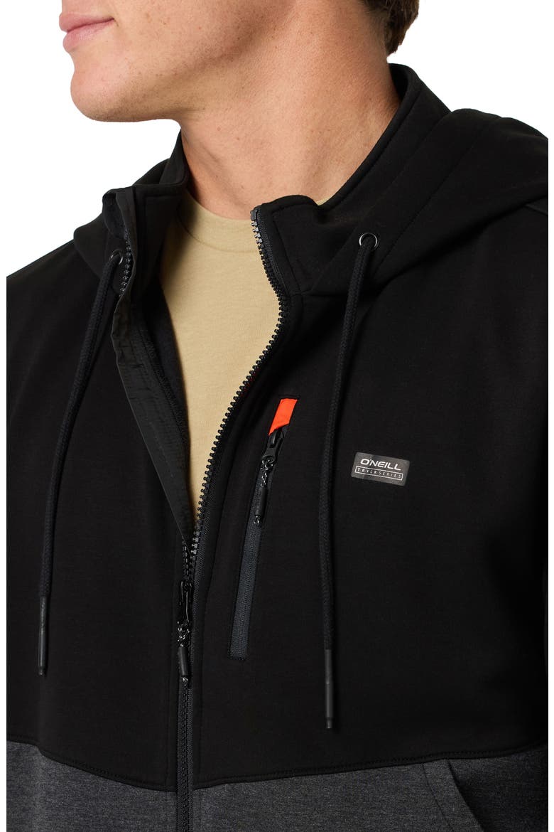 TRVLR Tech Fleece Zip Hoodie, Alternate, color, BLACK