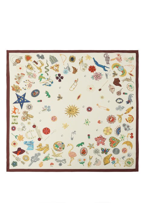 Brooch Collection Silk Bandana Scarf