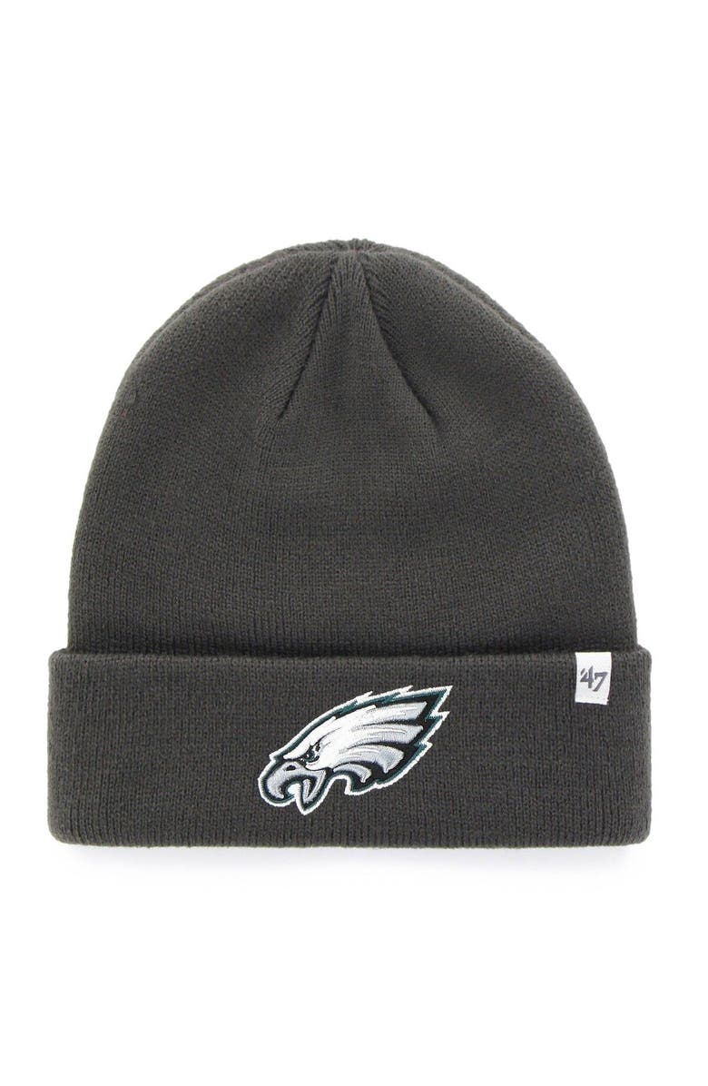 '47 Men's '47 Charcoal Philadelphia Eagles Secondary Basic Cuffed Knit Hat, Main, color, 