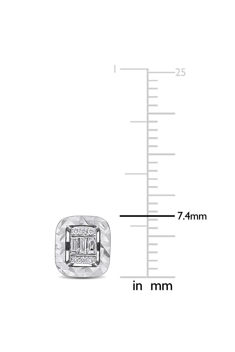 Diamond Square Stud Earrings 14k White Gold, Alternate, color, 14k White Gold