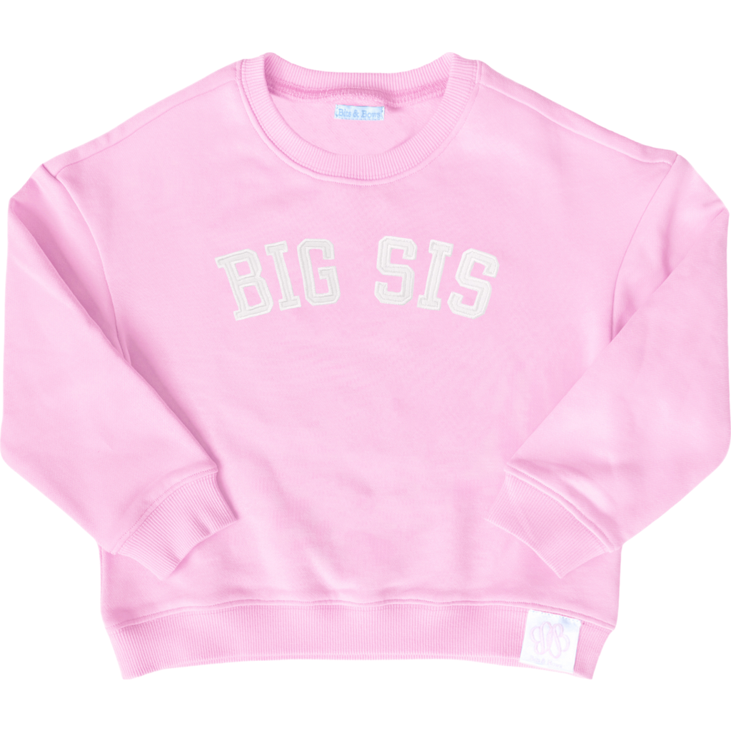Bits & Bows Big Sis Sweatshirt In Pink