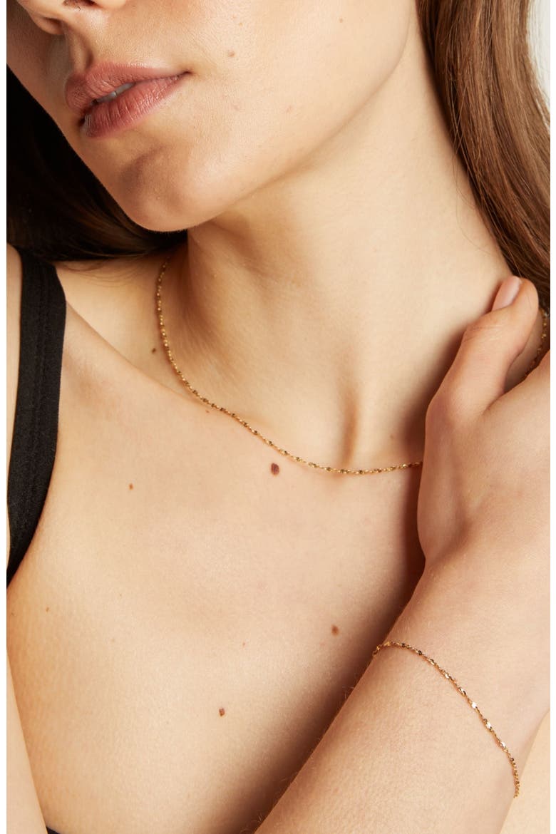 Unbreakable Barely There Chain Necklace, Alternate, color, Yellow