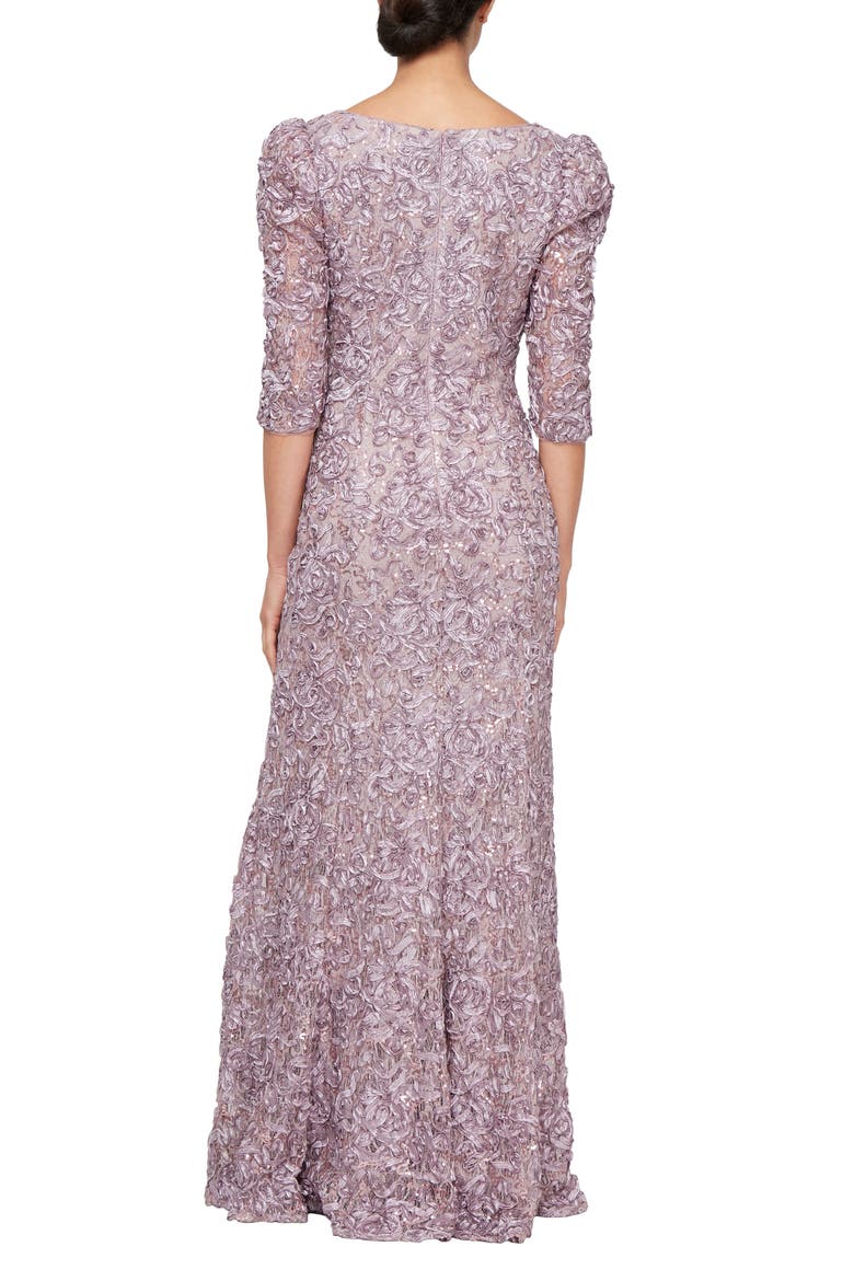 Sequin Soutache Lace A-Line Gown, Alternate, color, WISTERIA