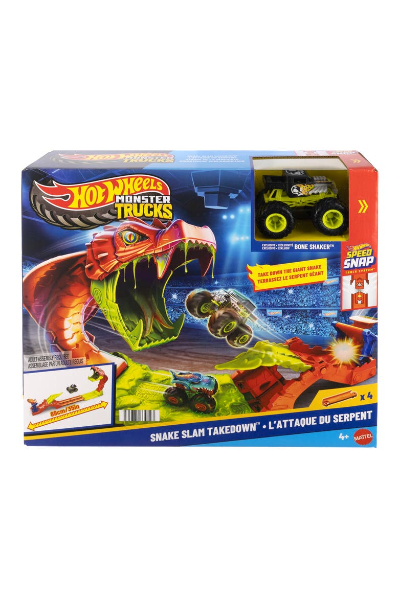 Snake Slam Takedown™ Toy Set & 1 Bone Shaker™ Toy Truck in 1:64 Scale, Main, color, NONE