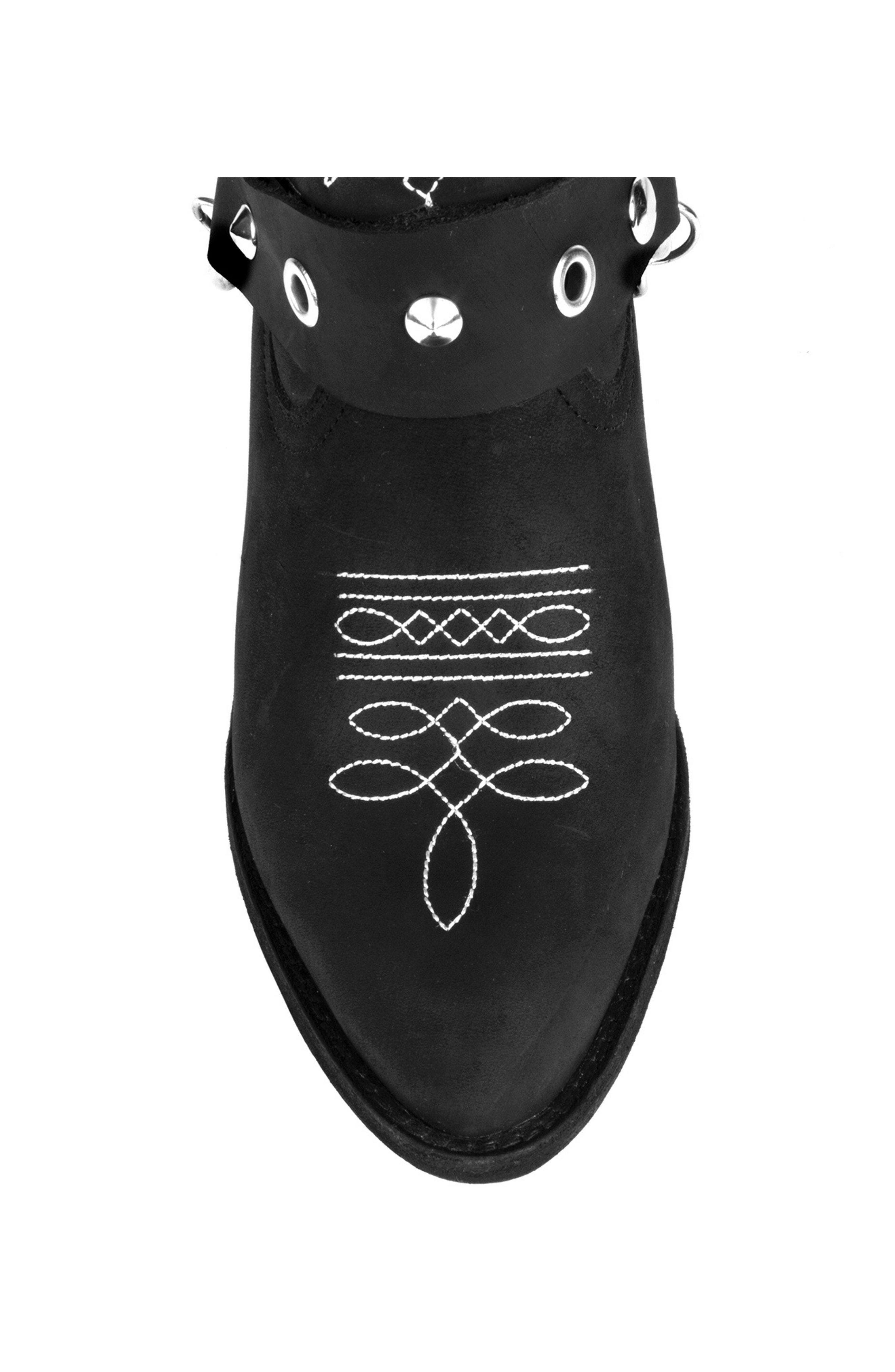 URBNKICKS Cowboy Leather Boots, Alternate, color, Black