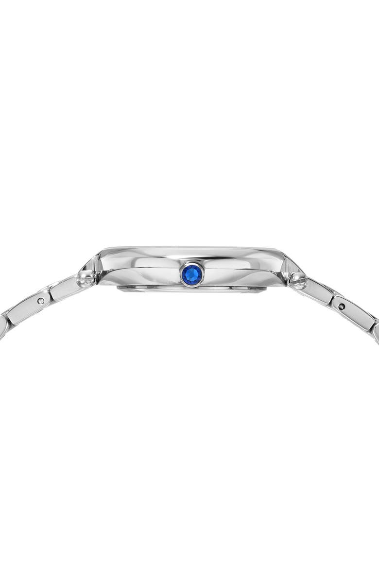 PORSAMO BLEU Women's Madison Guilloche Stainless Steel Bracelet Watch, 29mm, Alternate, color, Silver/ Turquoise