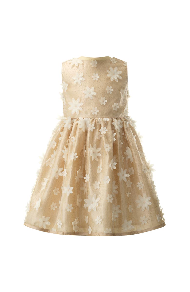Rachel Riley Daisy Tulle Dress, Main, color, Gold