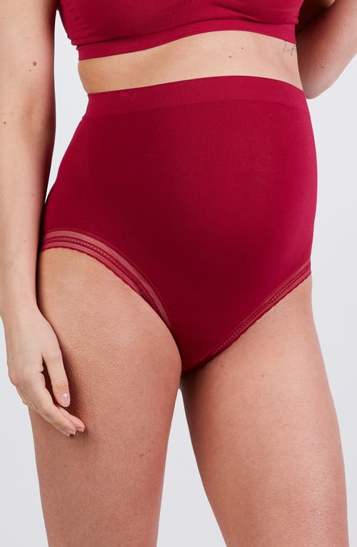 Cache Coeur Milk Seamless Maternity High Waist Brief In Burgundy