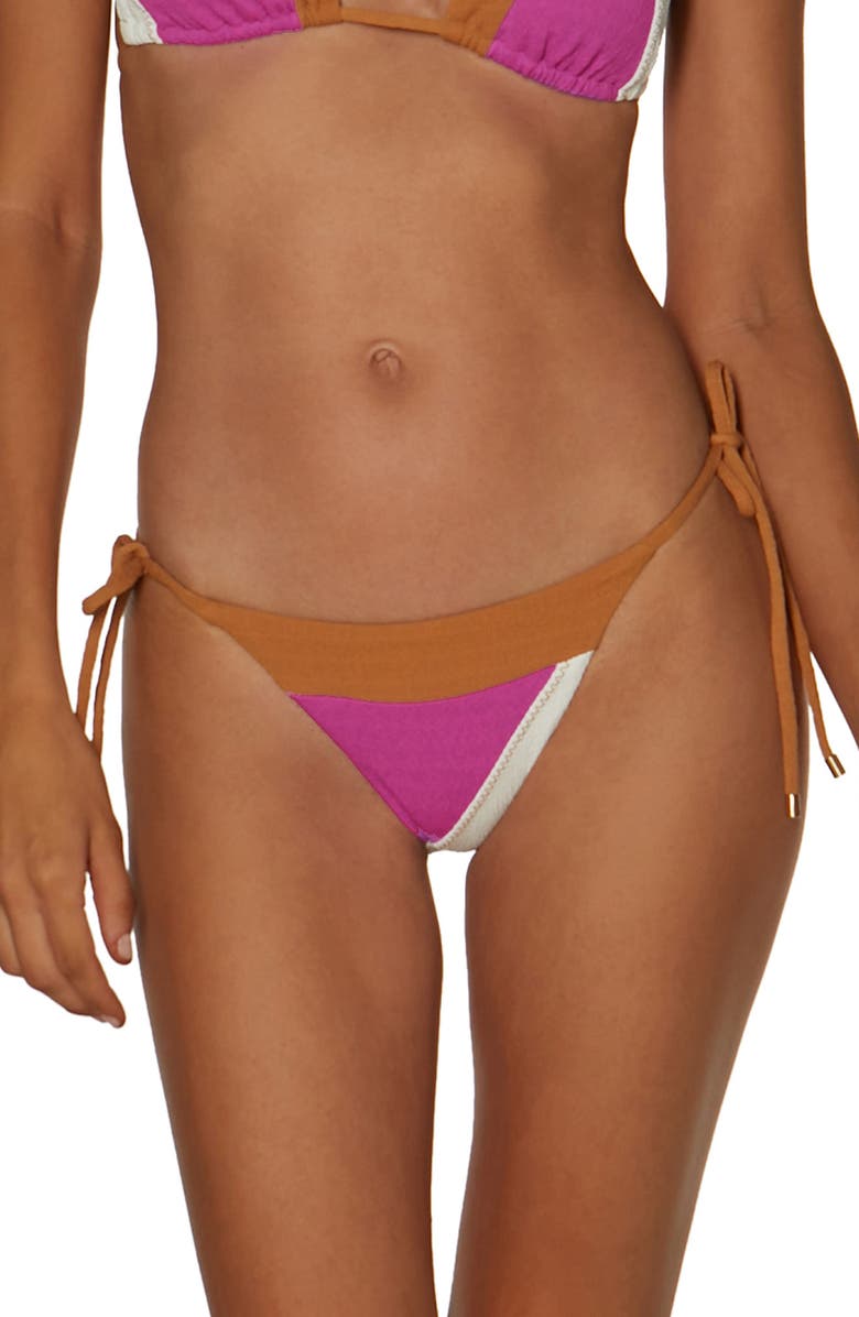ViX Paula Hermanny ViX Firenze Colorblock Side Tie Bikini Bottoms, Main, color,