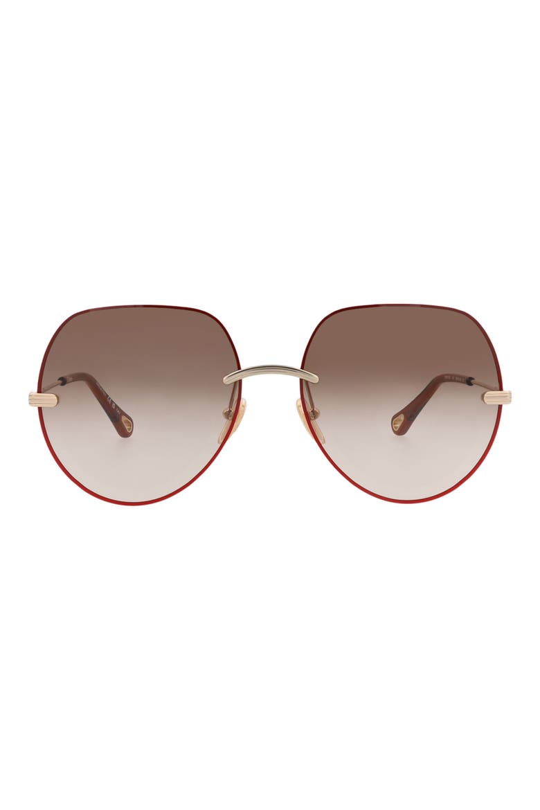 58mm Round Sunglasses, Main, color, GOLD GOLD BROWN