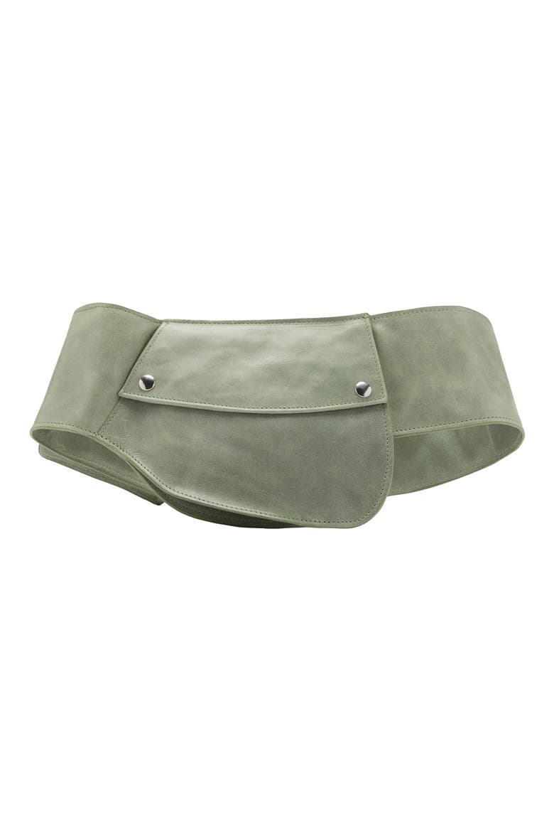 Leather Belt Bag, Main, color, PASTEL GREEN