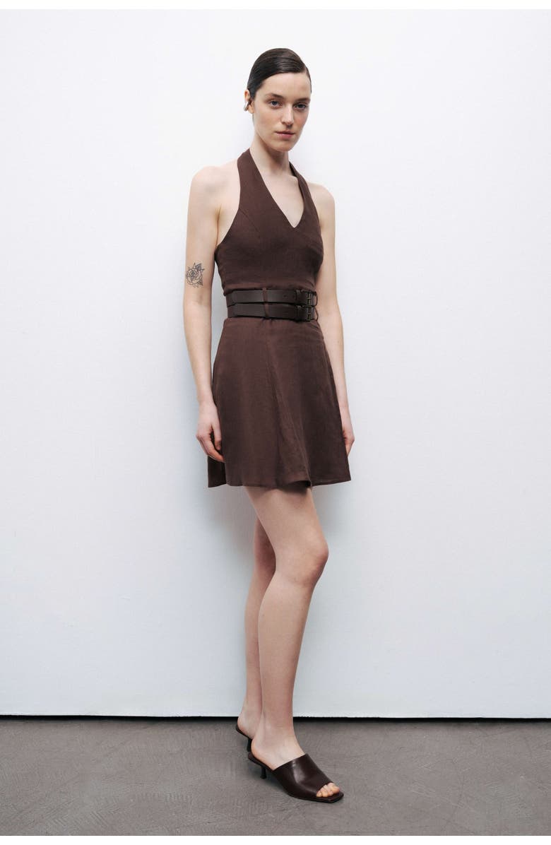 Nocturne Double Belt Detailed Mini Dress, Alternate, color,