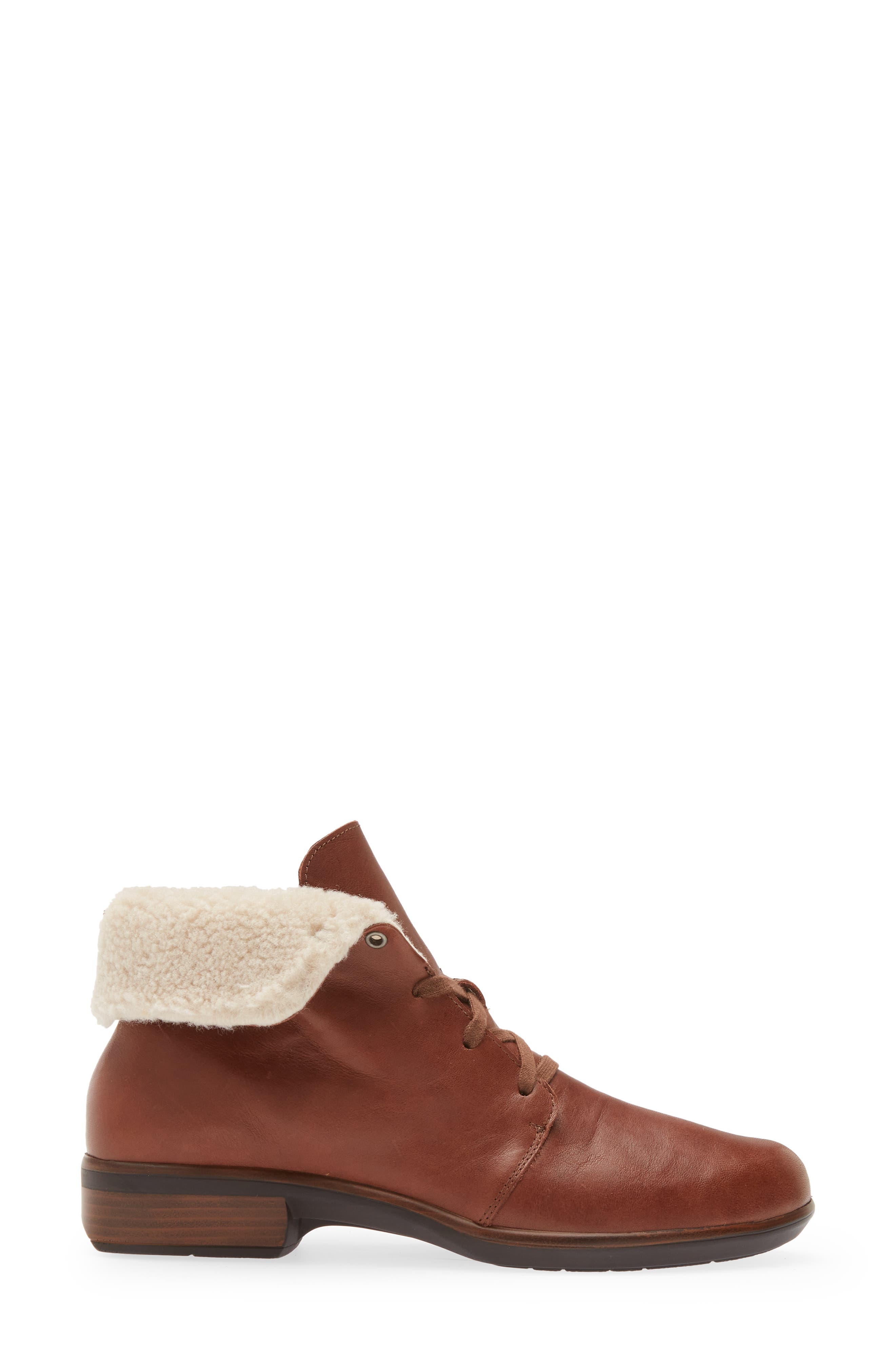 Naot Pali Faux Shearling Lined Bootie, Alternate, color, Soft Chestnut Leather