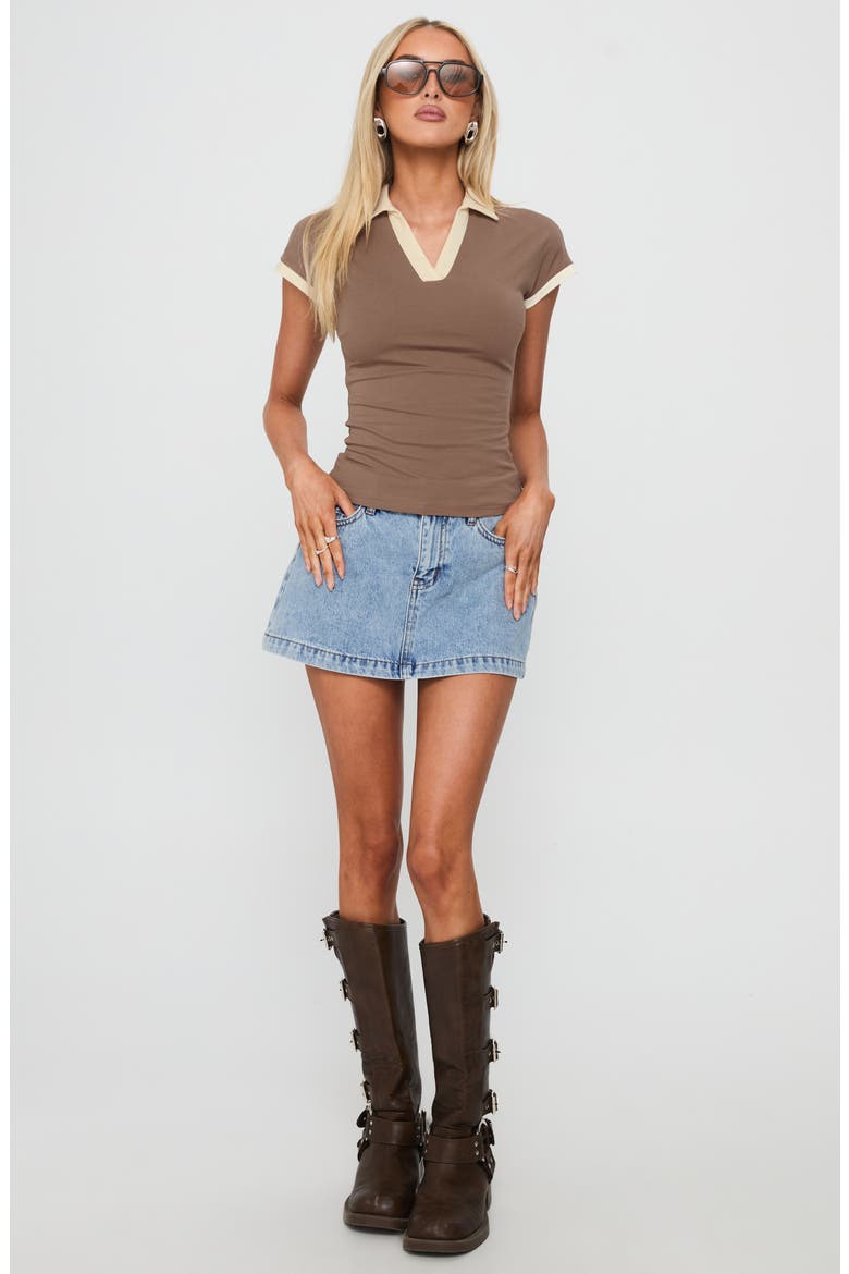 Nicolina Low Rise Denim Miniskirt, Alternate, color, ICE BLUE WASH