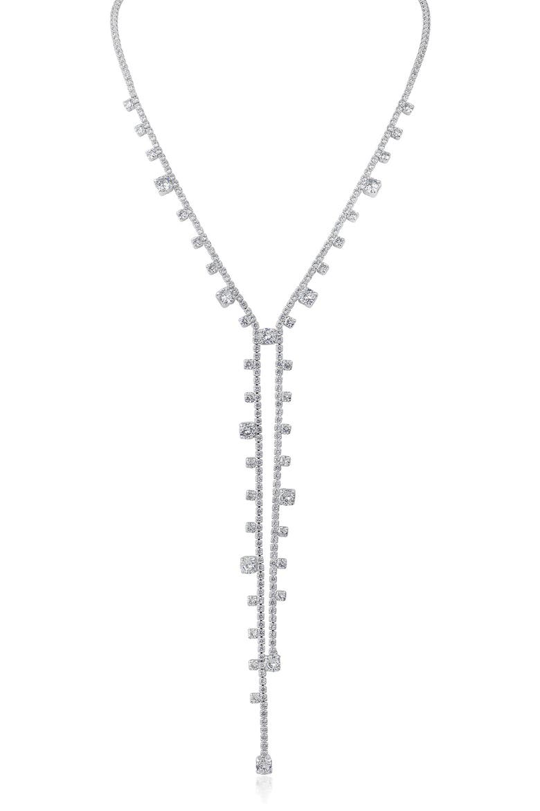 Cubic Zirconia Double Y-Necklace, Main, color, SILVER