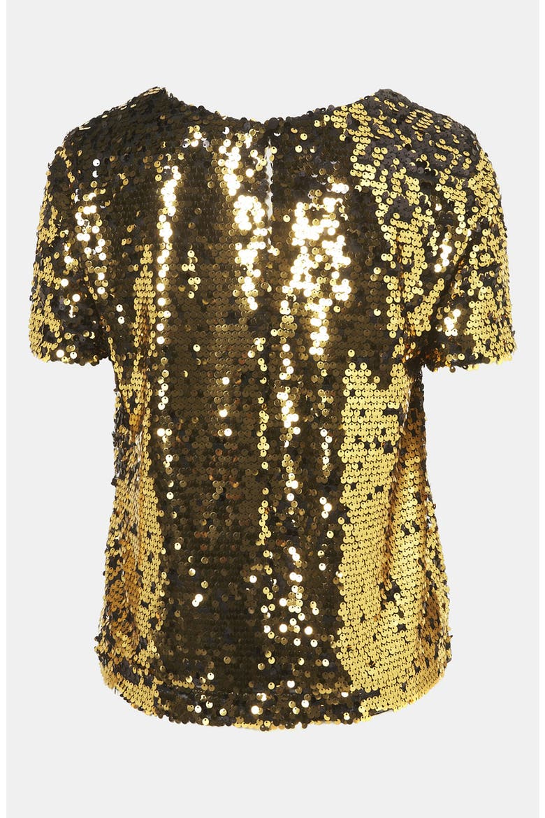 Sequin Top, Alternate, color, GOLD/ BLACK