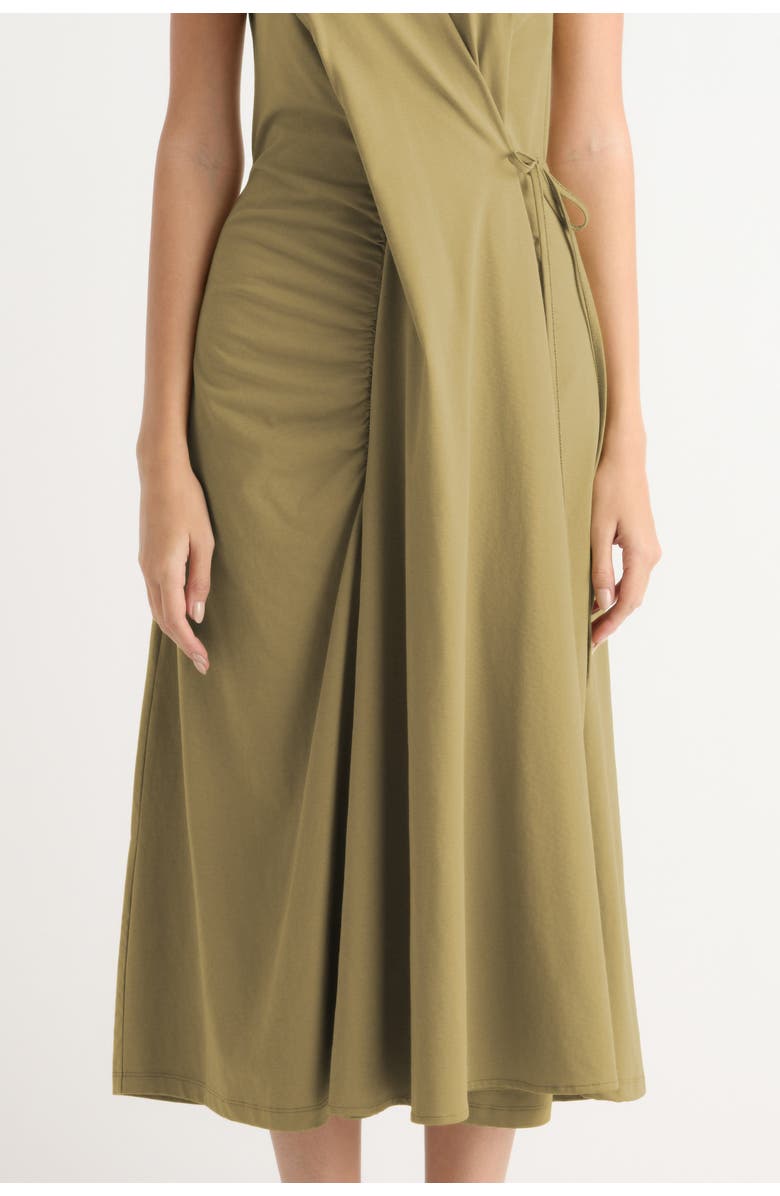 Modern Citizen Agnes Twist-Drape Jersey Dress, Alternate, color, Khaki Yellow