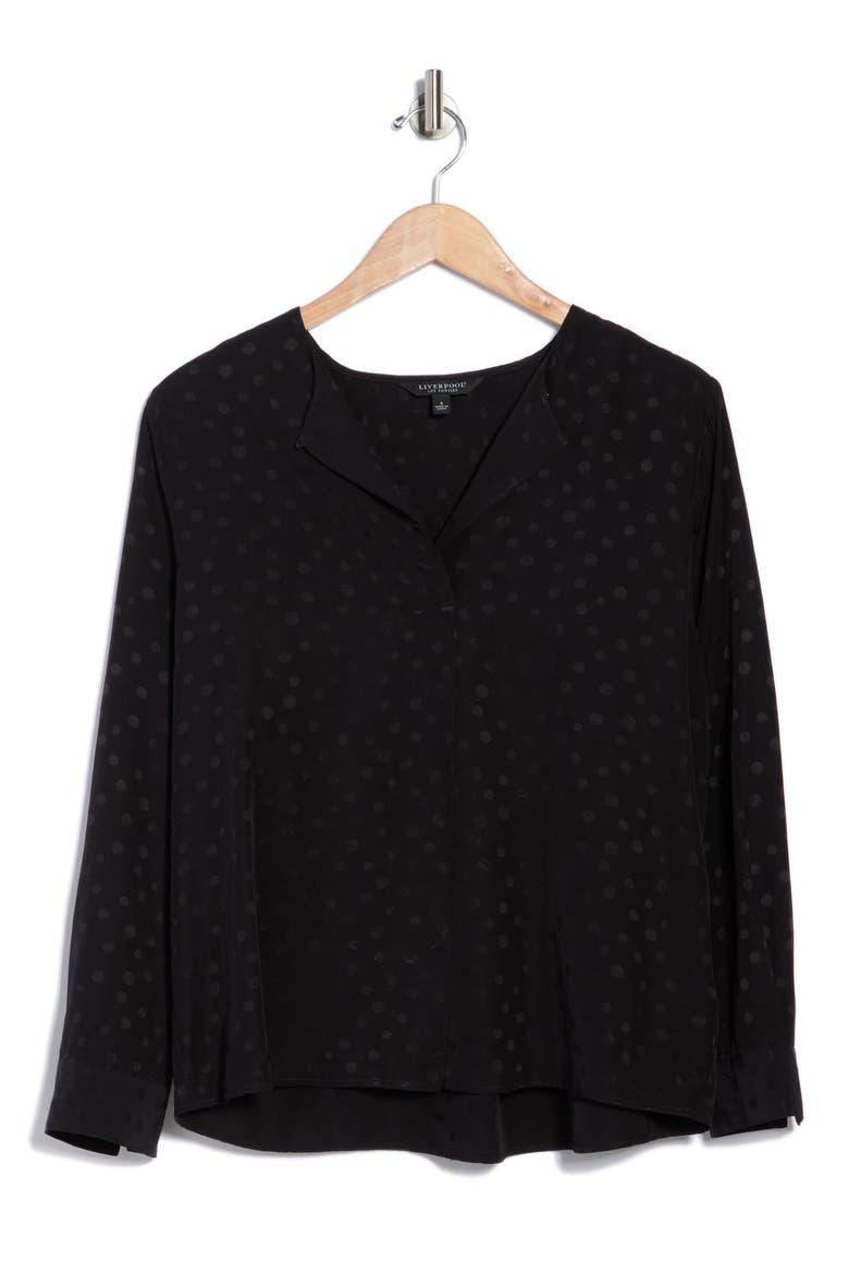 Dot Popover Woven Top, Alternate, color, BLACK DOT
